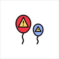 Two balloons with a warning sign on them vector