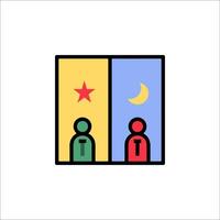 Two people looking at each other in a window vector