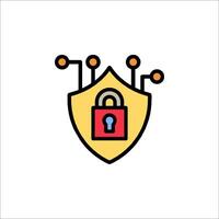 A shield with a padlock on it vector