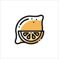 A lemon slice icon with a slice of lemon vector