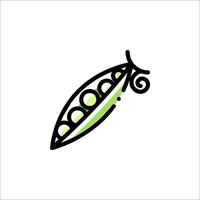 A green pea pod icon on a white background vector