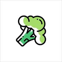 A broccoli icon with a green leaf on it vector