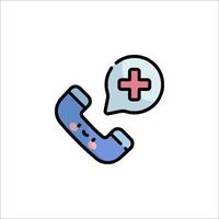 A phone with a cross on it and a speech bubble vector