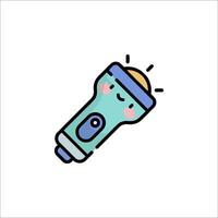 A cartoon light bulb with a smiley face vector