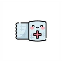 A cartoon character holding a first aid kit vector