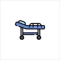 A hospital bed with a blue background vector