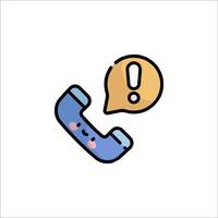 An icon of a phone with a speech bubble vector