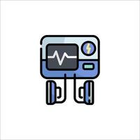 A medical device with an ecg on it vector