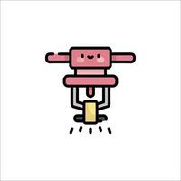 A cute little robot with a smile on its face vector