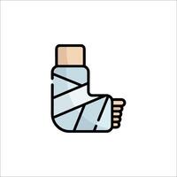 A bandaged hand with a cast on it vector
