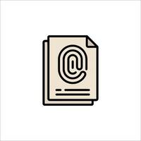 A file icon with a fingerprint on it vector