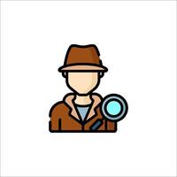 Detective icon with magnifying glass illustration vector