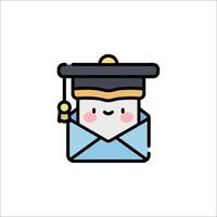 A cartoon character wearing a graduation cap and gown vector
