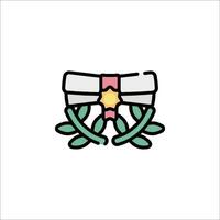 A cartoon icon of a ribbon and star vector