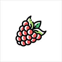 A raspberry logo with a red fruit on it vector