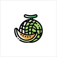 A watermelon with a globe on it vector