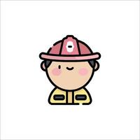 A cartoon fireman with a pink hat vector