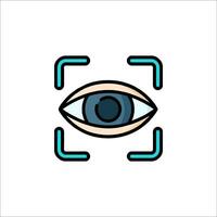 An eye icon with a square frame around it vector