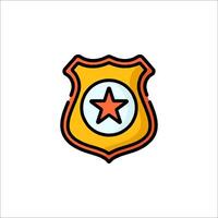 A police badge with a star on it vector