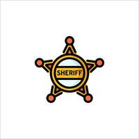 A sheriff star badge icon on a white background vector