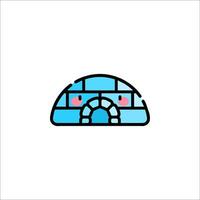 An igloo icon with a face on it vector