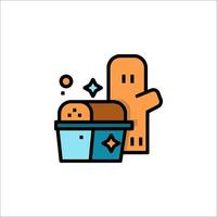 A cartoon character holding a box of cookies vector