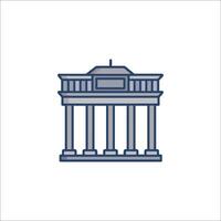 The building is in the middle of the image vector