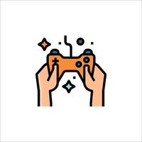 A hand holding a game controller icon vector