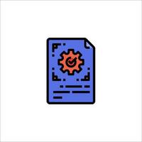 A file with a gear wheel icon on it vector