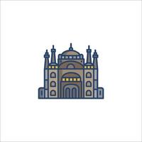 A mosque icon in a line style vector