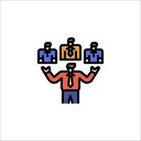 A man with a bunch of people on his shoulders vector