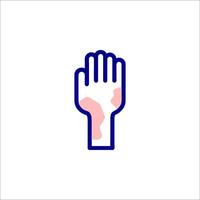 A hand with a pink hand on it, with a pink hand on it vector