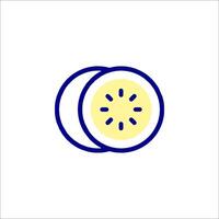 A lemon slice icon on a white background vector