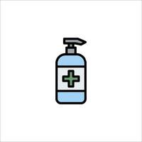 A bottle of hand sanitizer with a cross on it vector