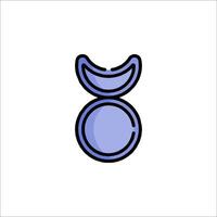 A purple and blue circle with a heart on it vector