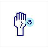 A hand with a hand and a button on it vector