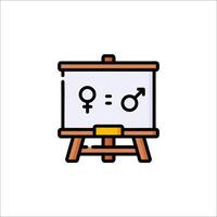 A drawing of a gender symbol on a white easel vector