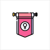 A pink banner with a female symbol on it vector