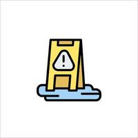 A yellow sign with a warning on it vector