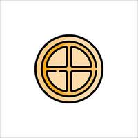 A circle with four squares on it vector
