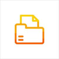 A folder icon with a yellow and orange color vector
