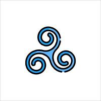 A blue and black celtic symbol on a white background vector