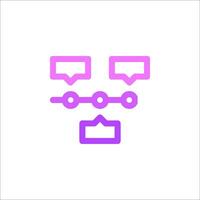 A purple and pink icon of a line vector