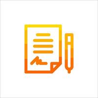 A document and pen icon vector