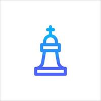 A blue and white icon of a bell vector