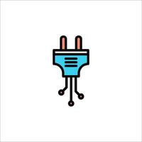 A blue plug with two wires on it vector
