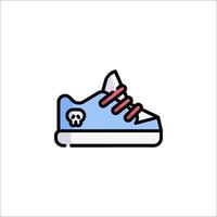 A shoe with a skull on it vector