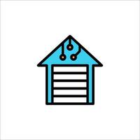 A house with a window and a door icon vector