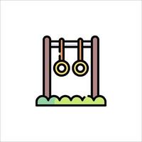 A playground swing with two rings on it vector