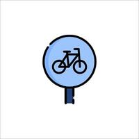 A bicycle icon on a traffic sign vector